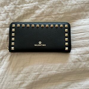 Valentino Black Studded Women's Wallet